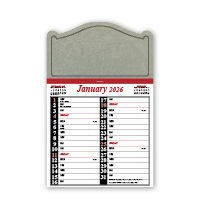 Shaped Headboard Memo Calendar - Red and Black