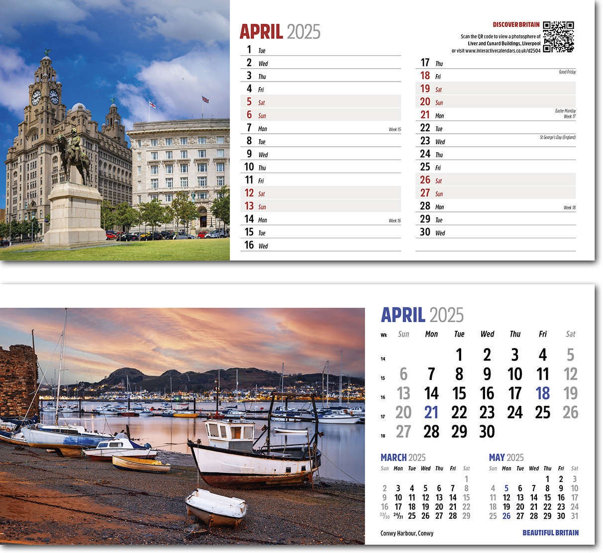 Discover Beautiful Britain Desk Calendar