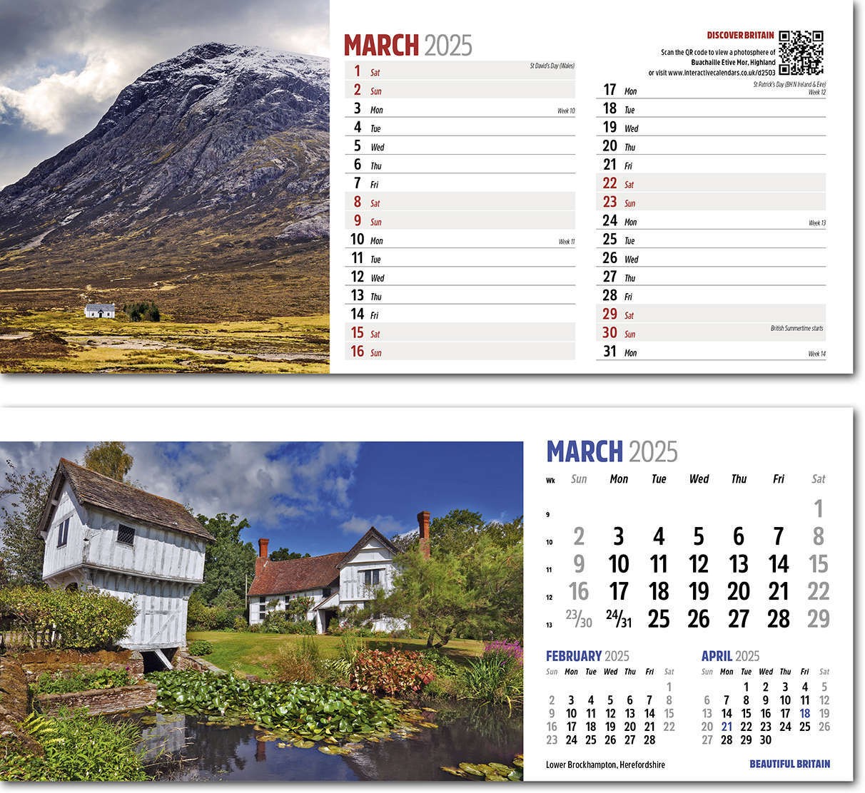 Discover Beautiful Britain Desk Calendar