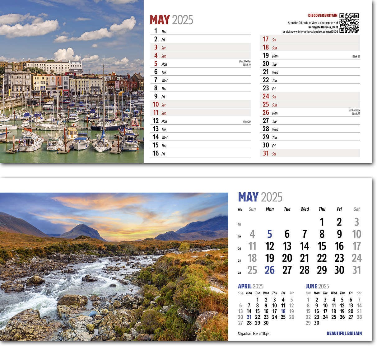 Discover Beautiful Britain Desk Calendar