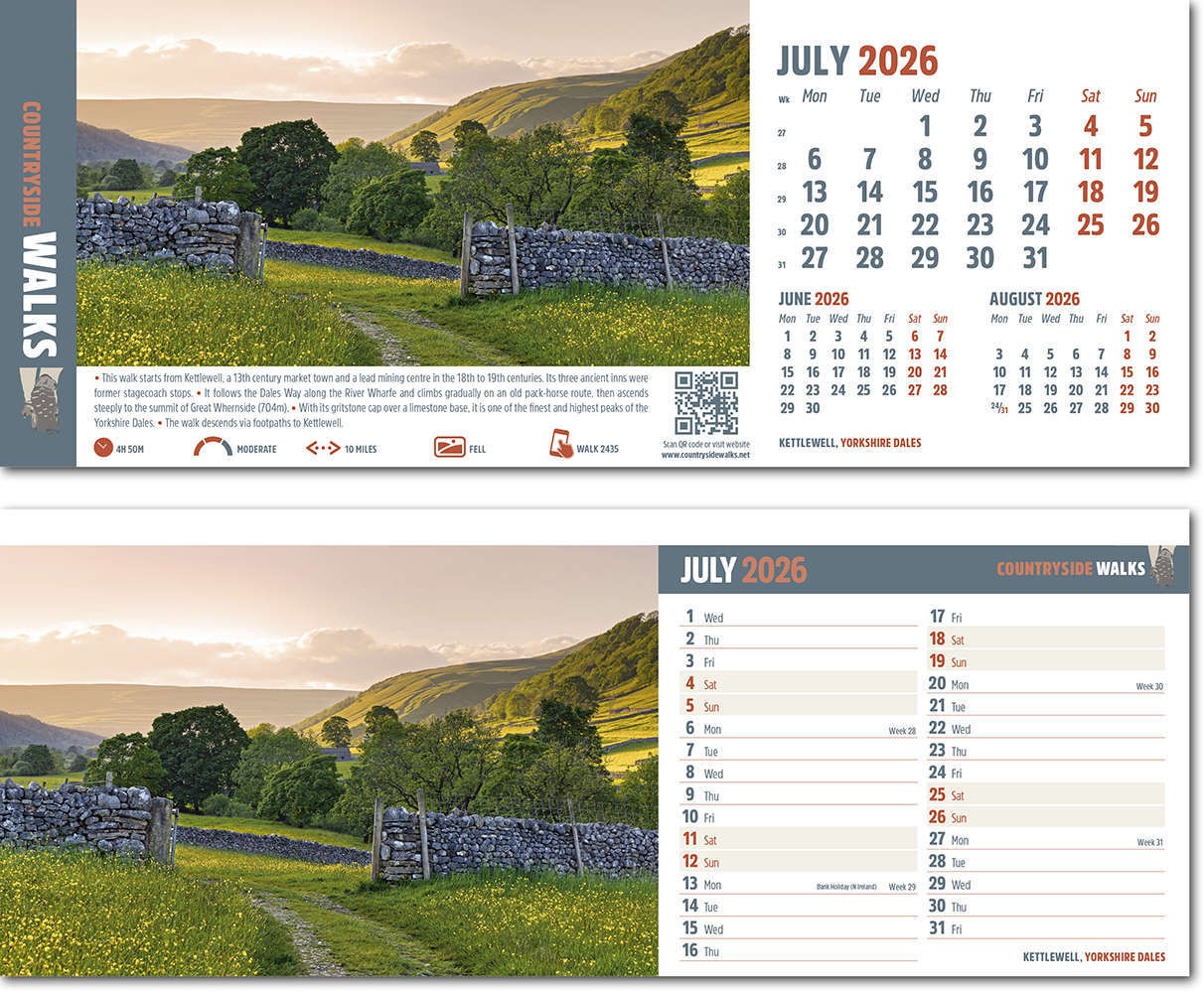 Countryside Walks Note Station Desk Calendar