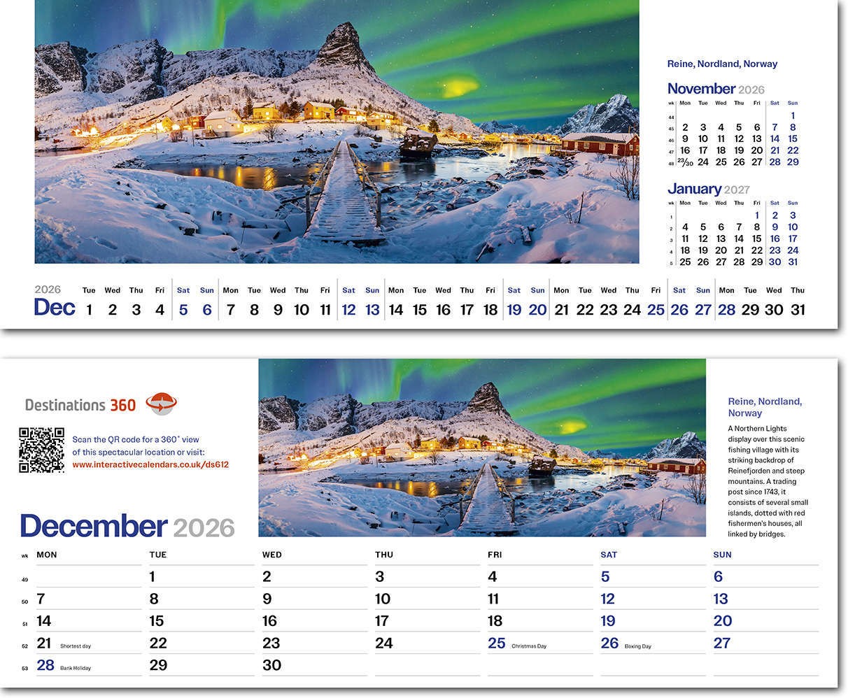 Destinations360 Note Station Desk Calendar