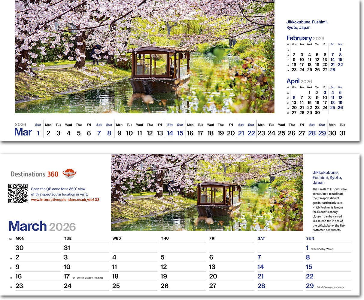 Destinations360 Note Station Desk Calendar