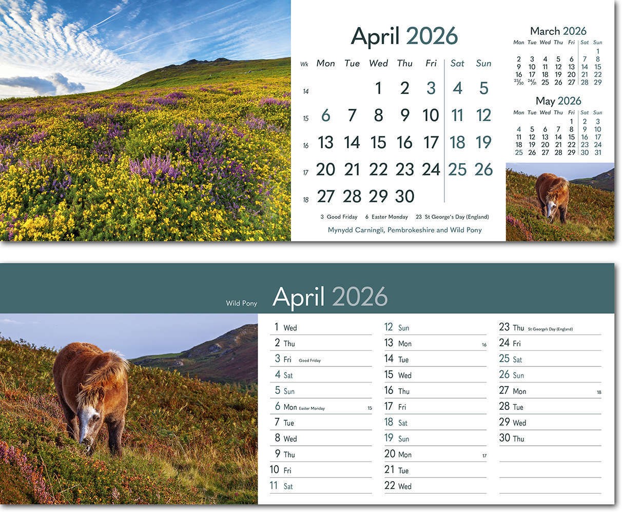 Rural Britain Note Station Desk Calendar 