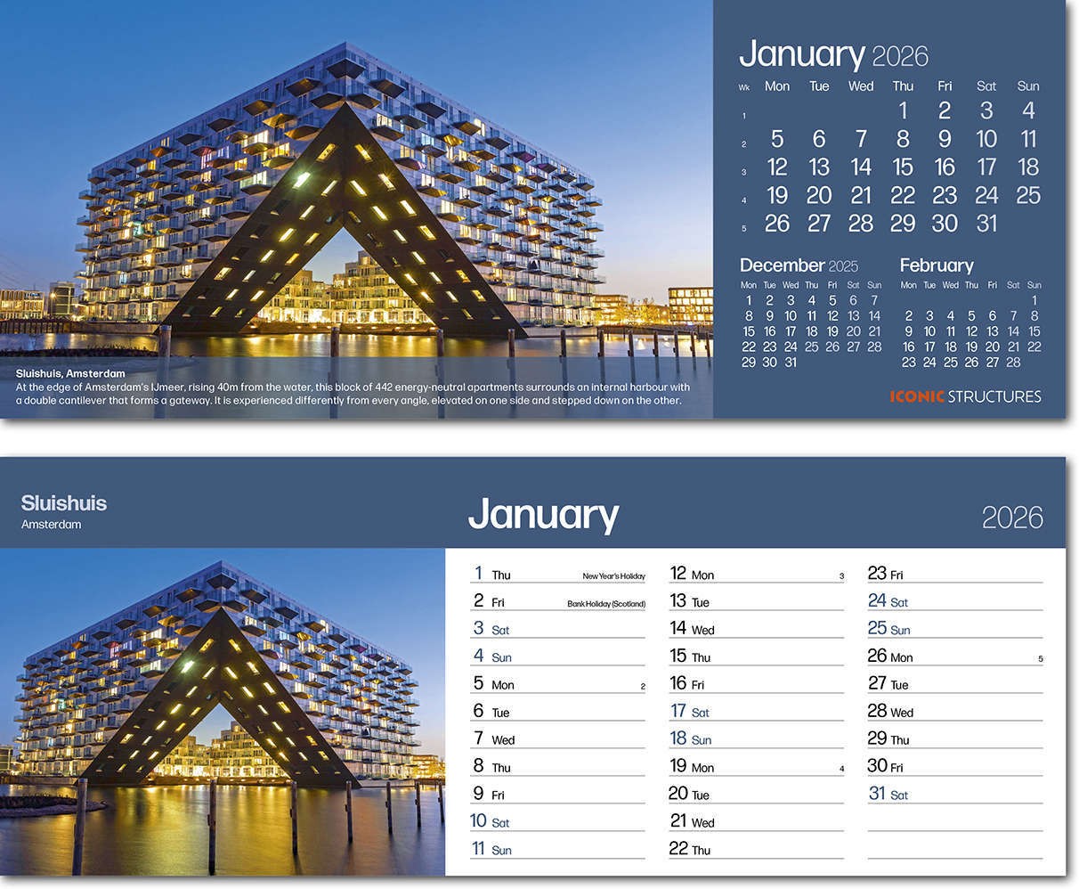 Iconic Structures Note Station Desk Calendar