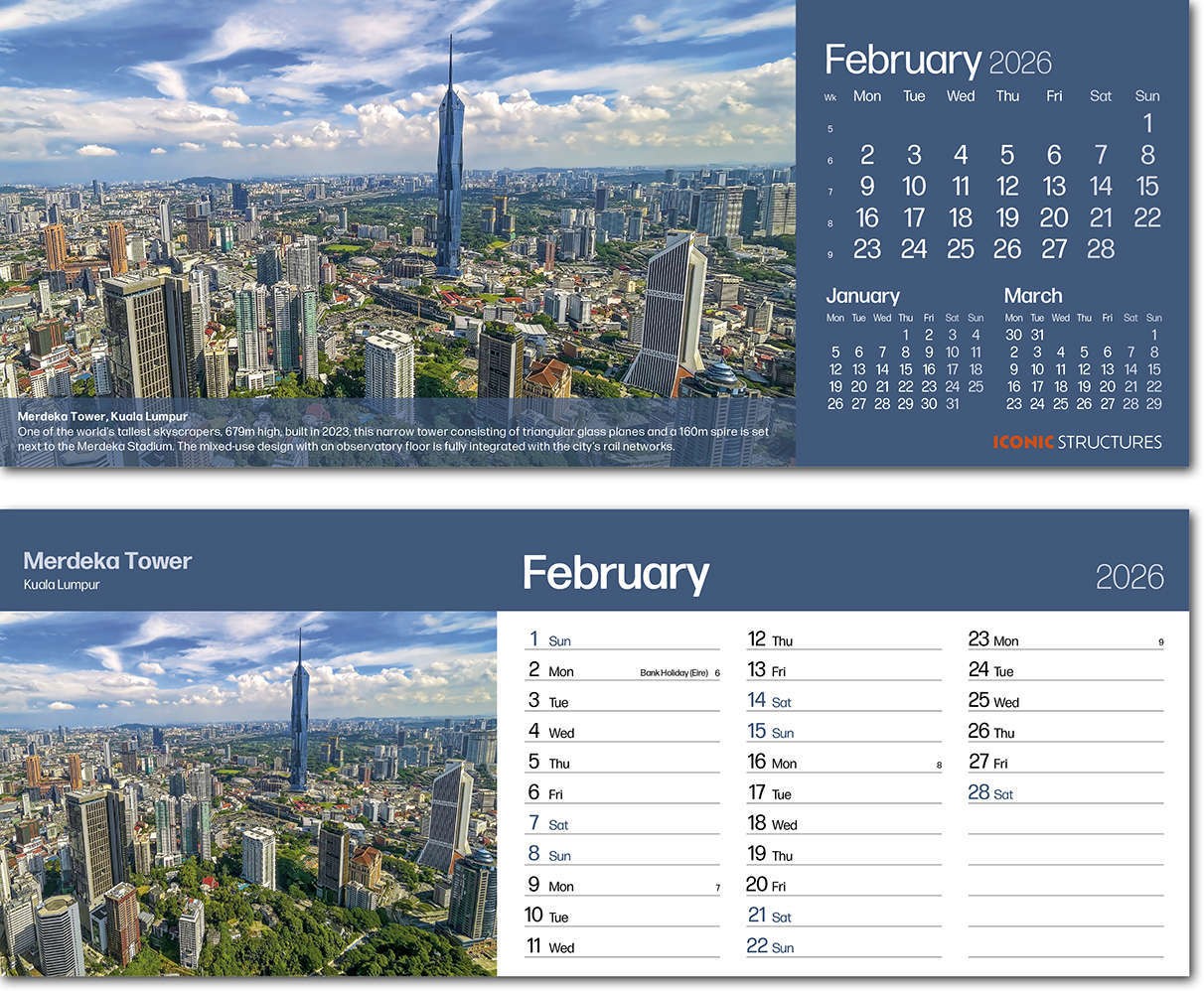 Iconic Structures Task Station Desk Calendar