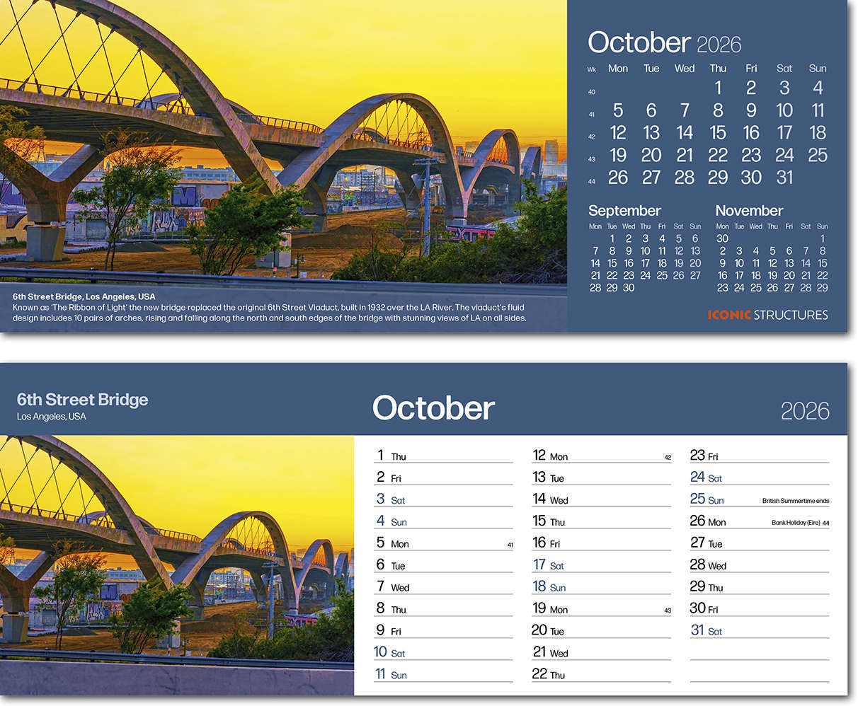 Iconic Structures Task Station Desk Calendar