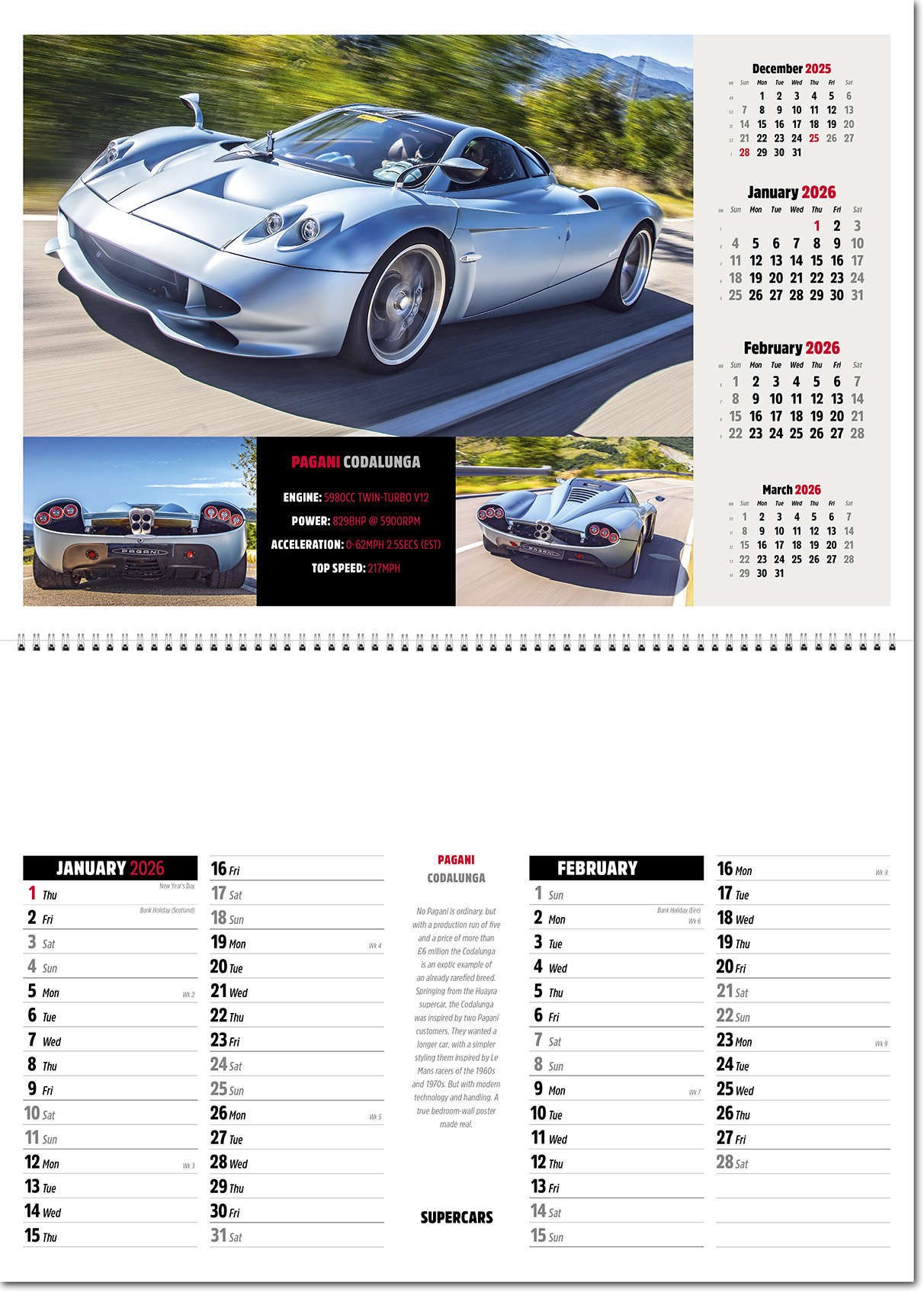 Supercars Postage Saver Calendar