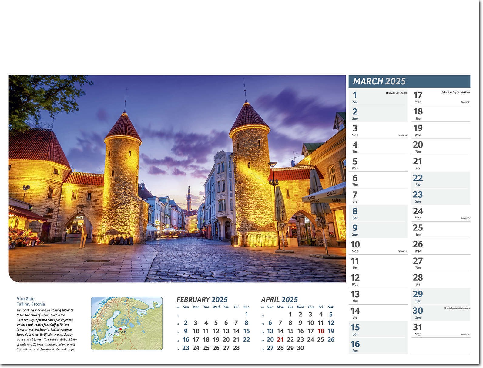 Destinations Wall Calendar