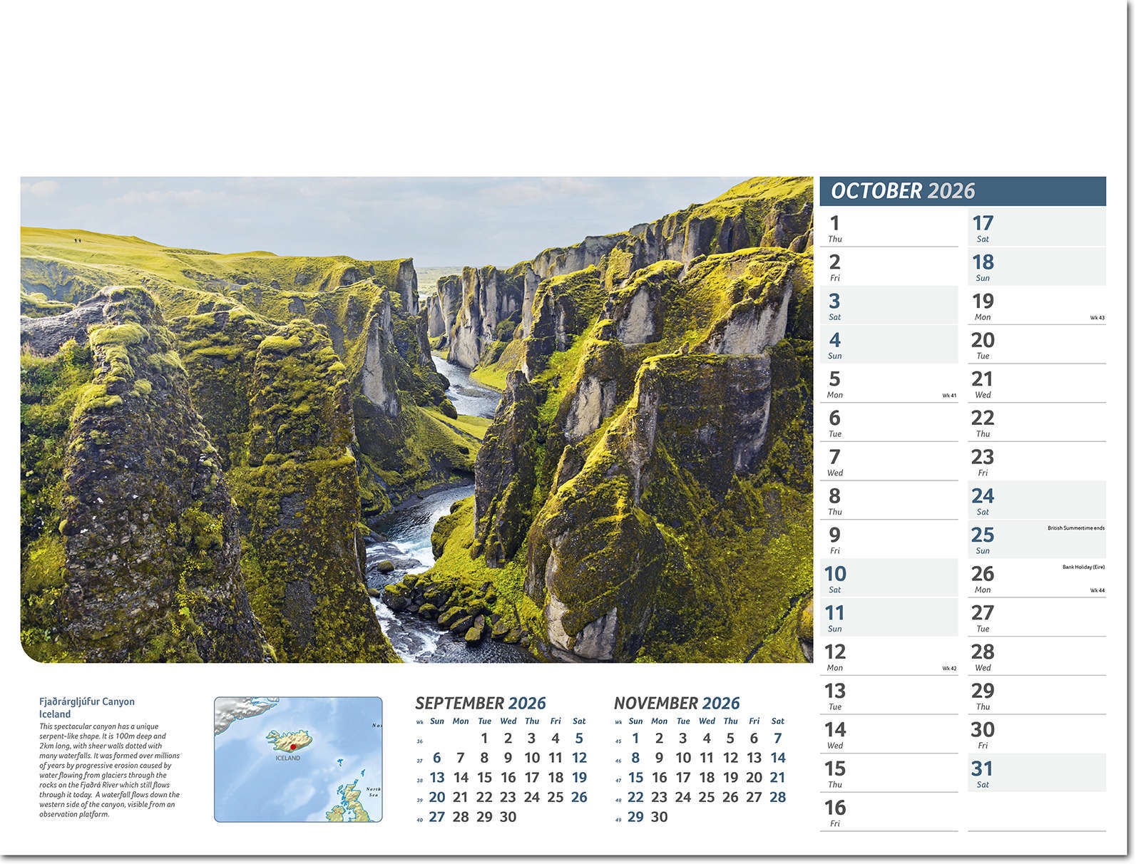 Destinations Wall Calendar