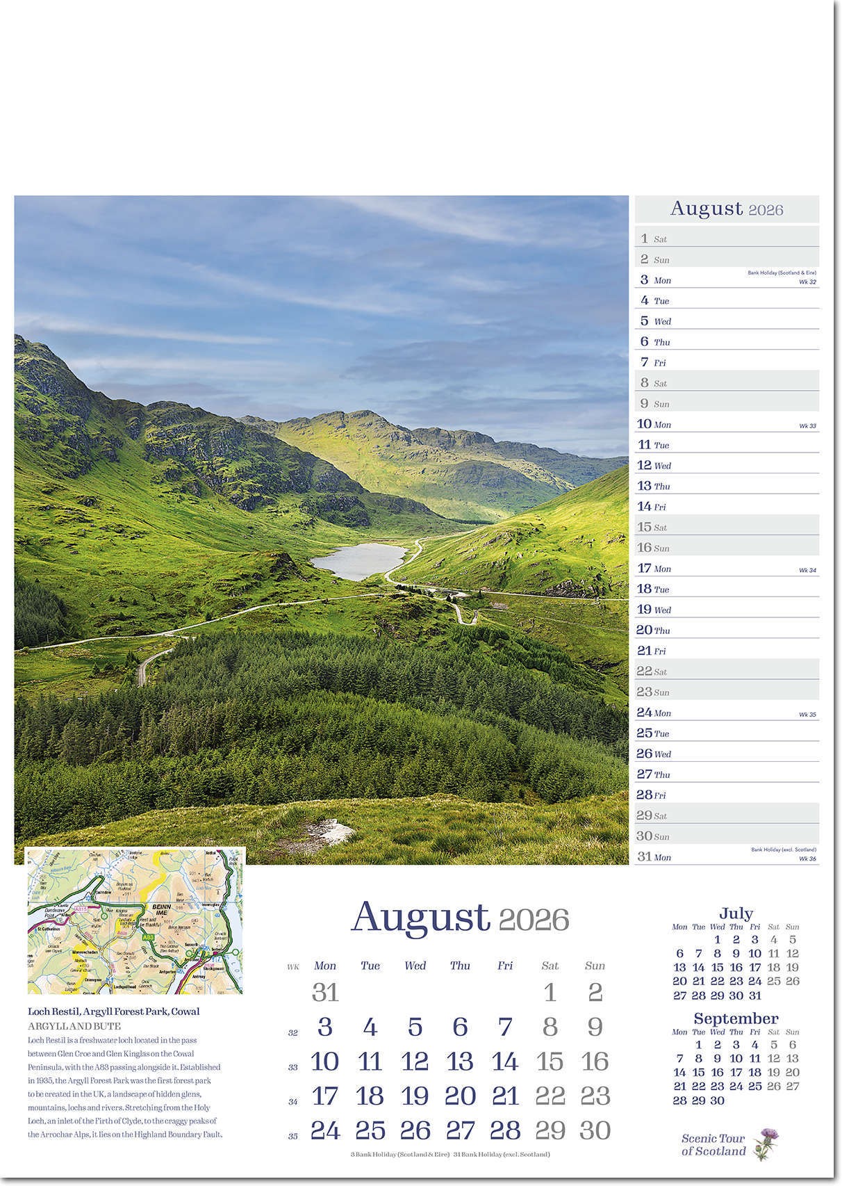 Scenic Tour of Scotland Calendar