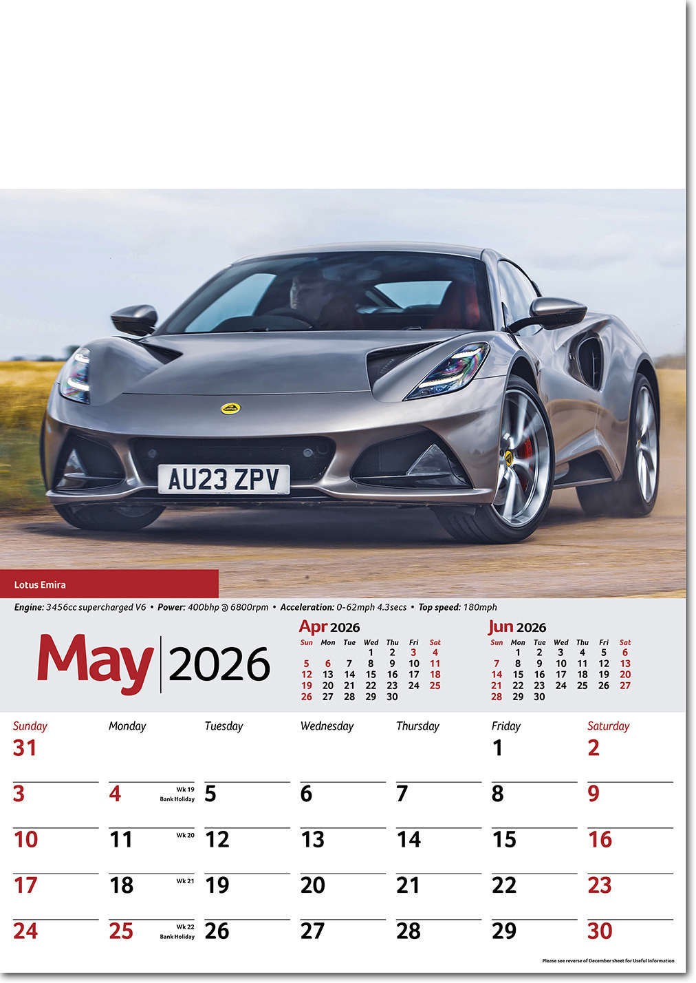 Performance Cars Wall Calendar