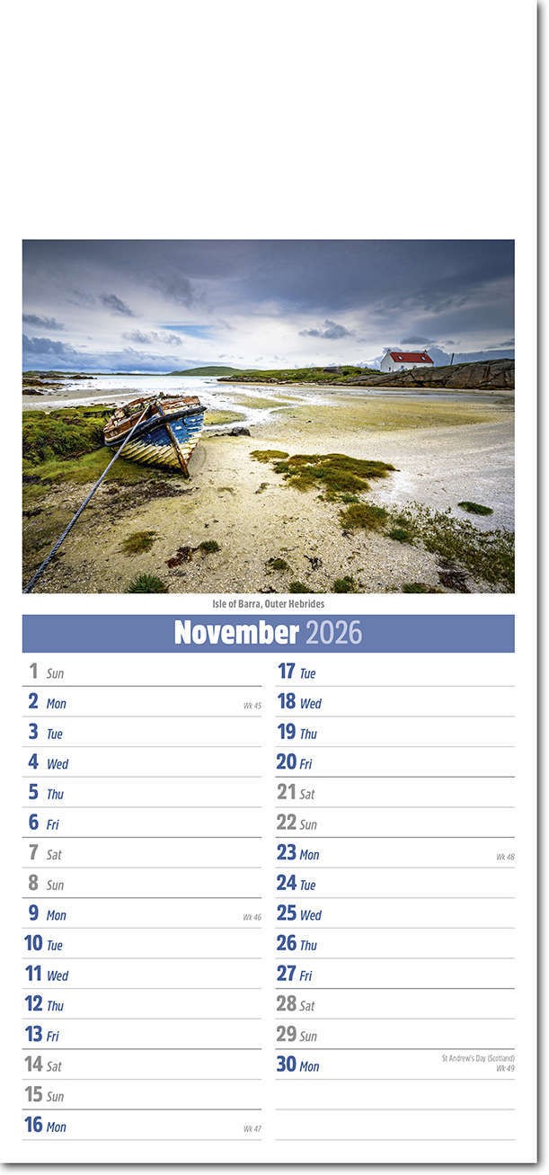 Slimline Scotland Compact Calendar